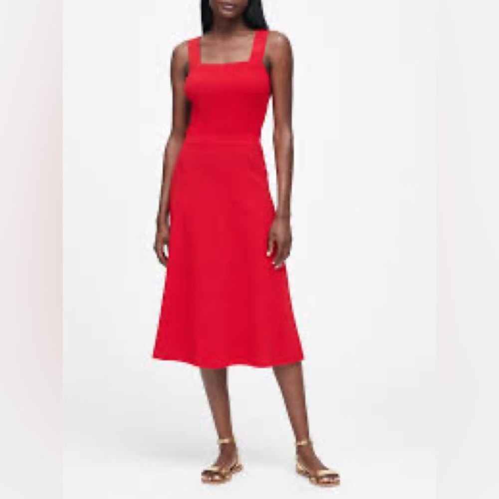 Ribbed Banana Republic size Medium Midi Red Dress